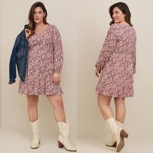 Torrid Textured Stretch Rayon Mini Skater Dress